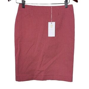 NWT Socapri classic red white pencil skirt sz 40 US 6